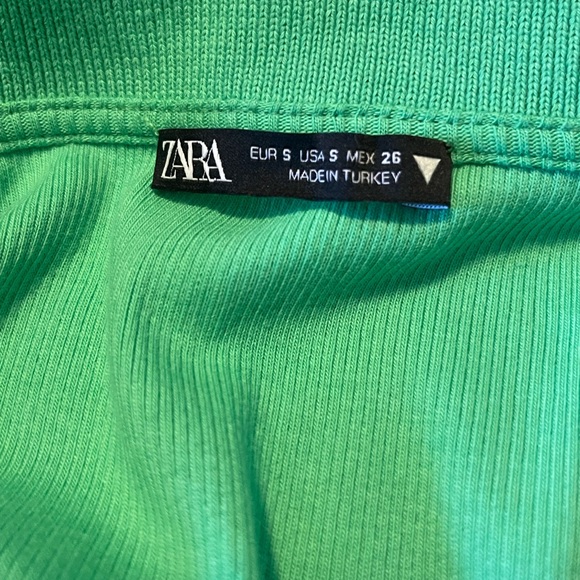Zara Green Ribbed Mini Dress - Picture 3 of 3